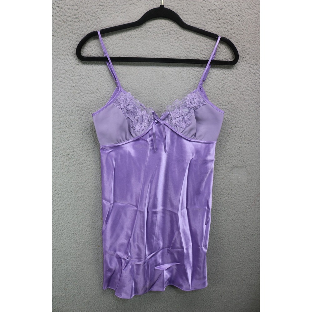 Jaclyn Smith Babydoll Lace Slip Dress/Gown-Size XS-Sexy-Purple-Coquette